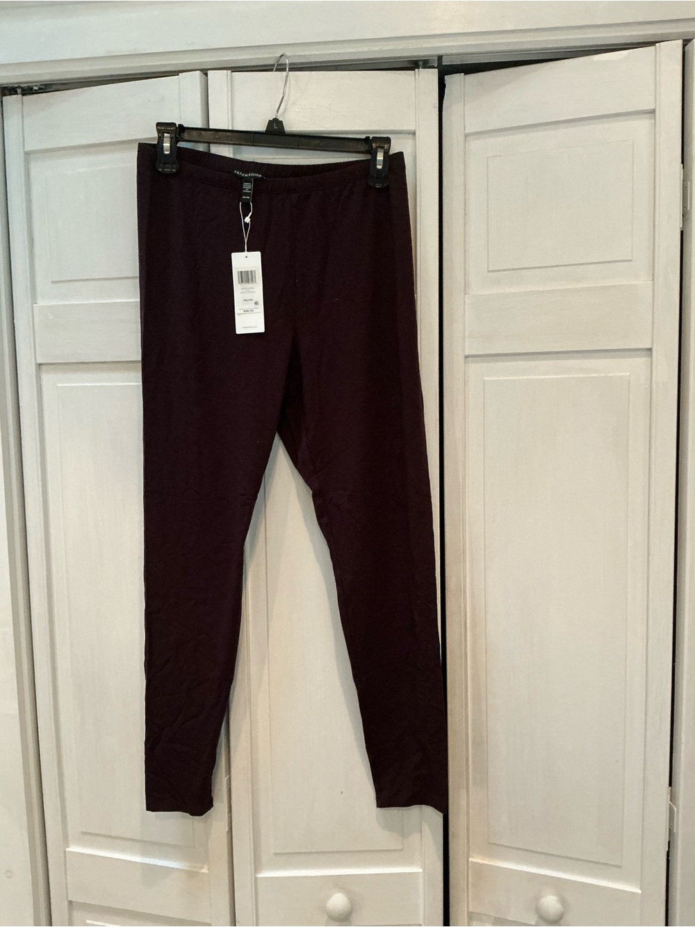 Eileen Fishwe NWT Stretch Tencel Plum Leggings - PM